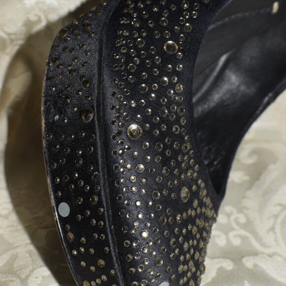BCBG closed toe heels size 8 Black Rhinestone Bcbgmaxazria Heels - Picture 7 of 16